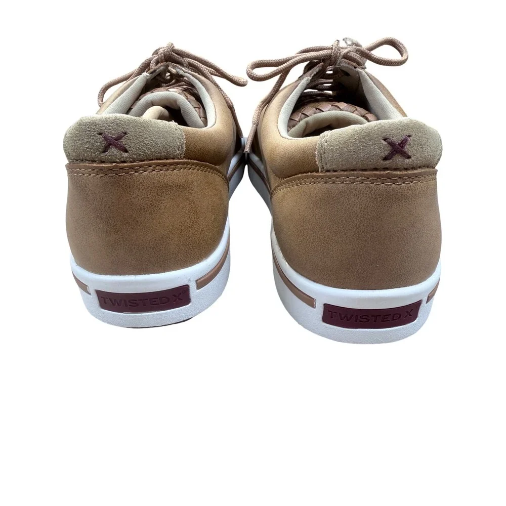 Twisted X Shoes Mens 10.5 Brown Woven Leather Casual Kicks Loafer New